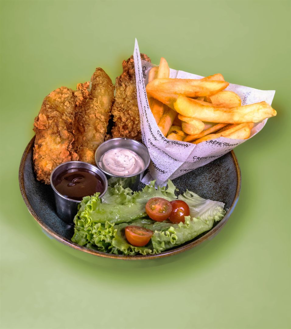 Chicken Dips & Chips avec sauces et frites